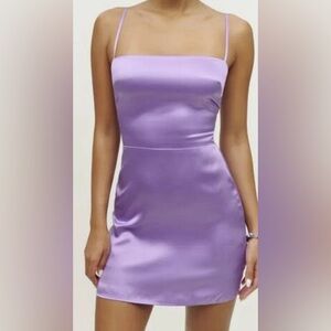 New With Tags Reformation Kosta 100% Silk Dress Ultraviolet | 6